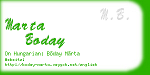 marta boday business card